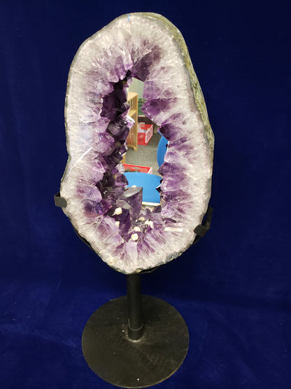 Amethyst Cluster Mirror with Stand