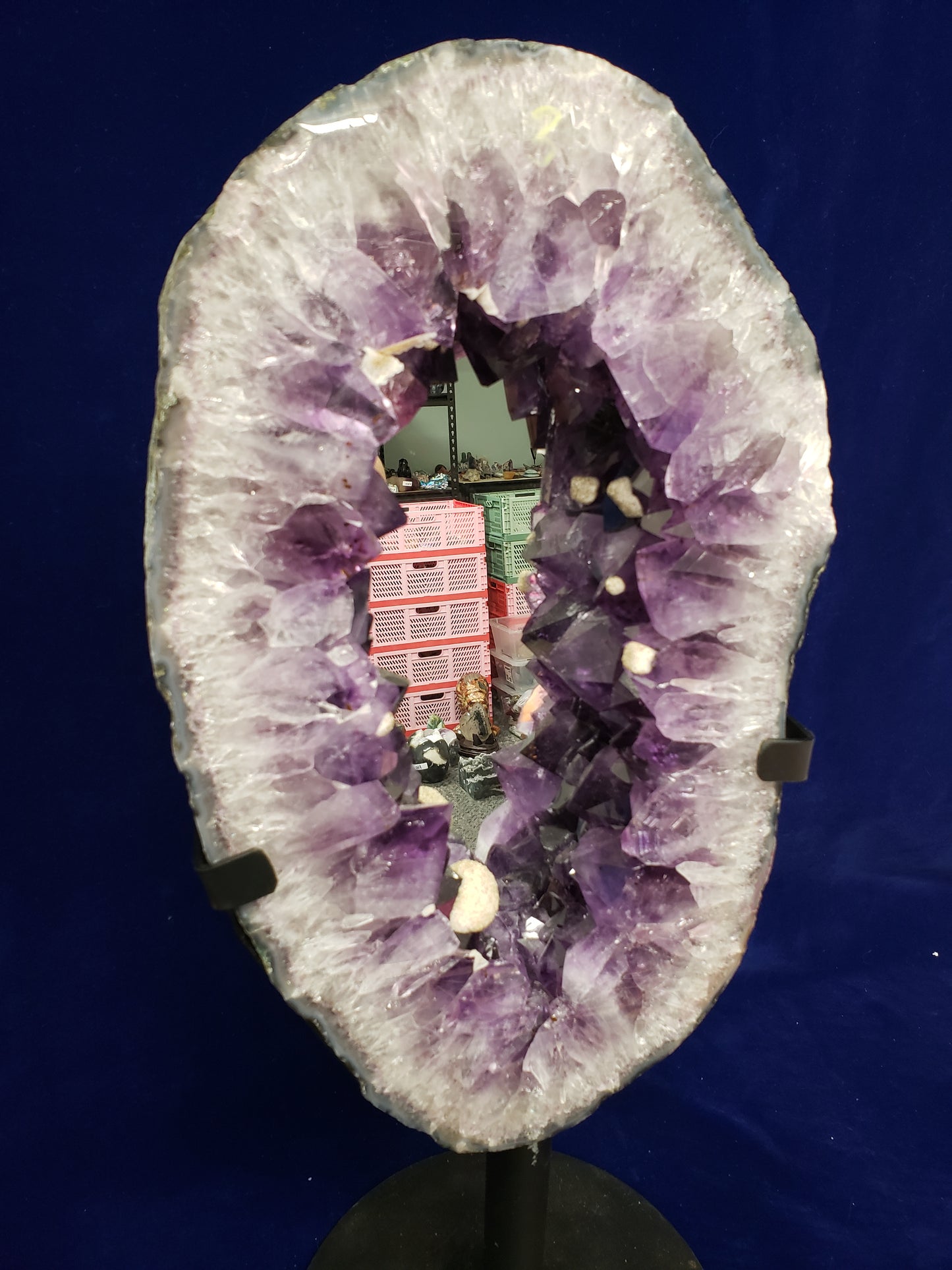 Amethyst Cluster Mirror with Stand