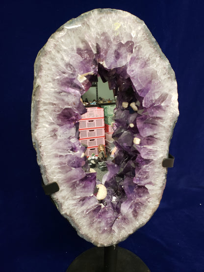 Amethyst Cluster Mirror with Stand