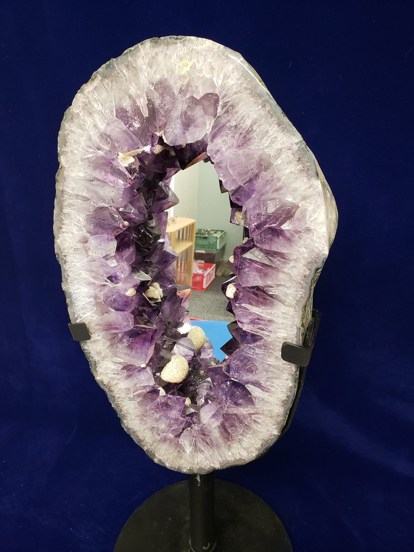 Amethyst Cluster Mirror with Stand