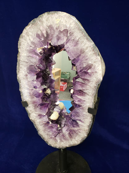 Amethyst Cluster Mirror with Stand