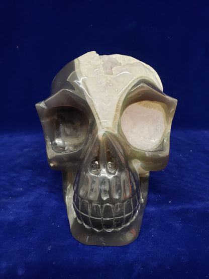 Amethyst Geode Cluster Skull Head