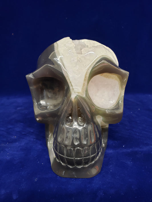Amethyst Geode Cluster Skull Head