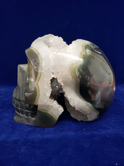 Amethyst Geode Cluster Skull Head