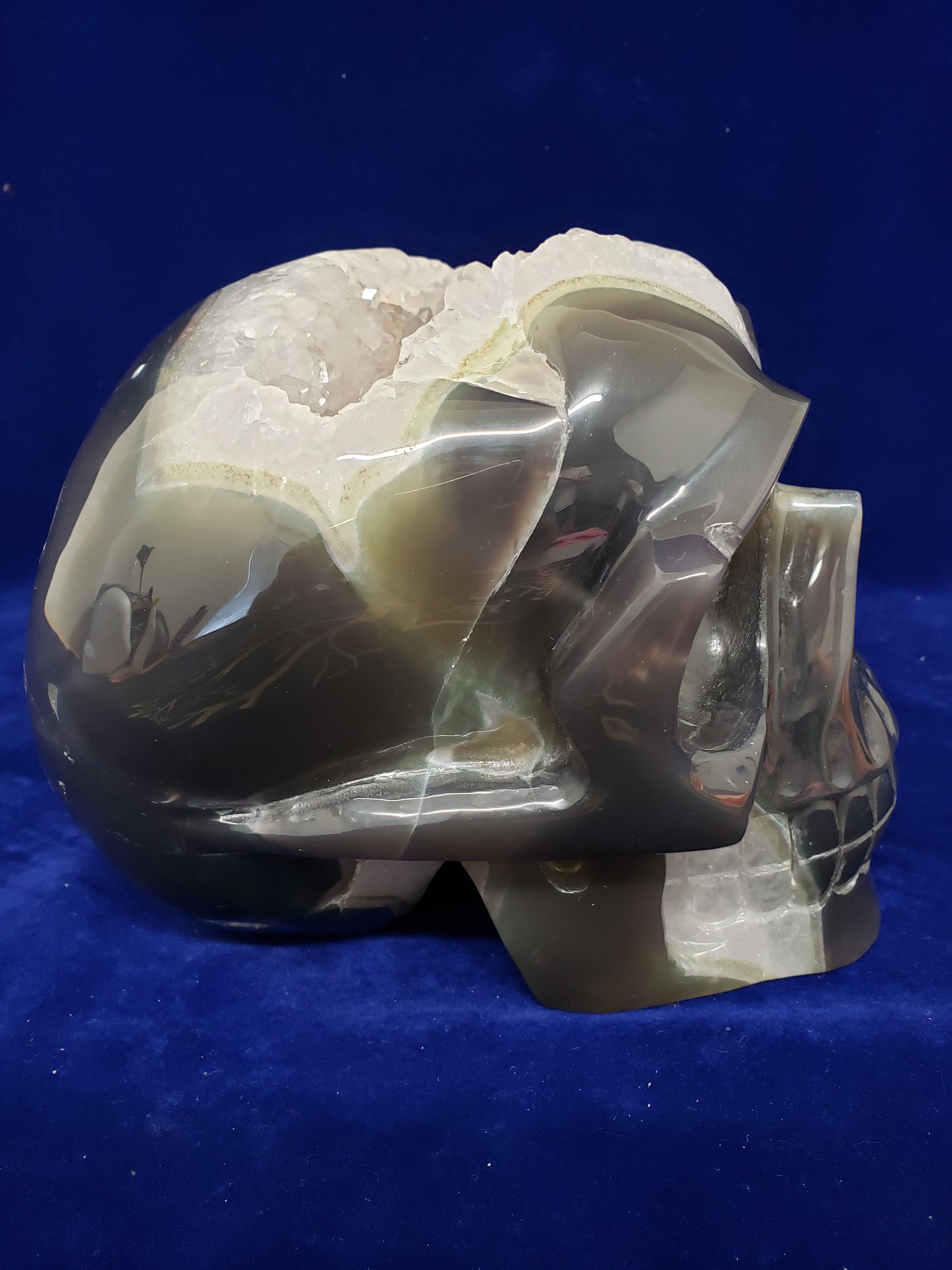 Amethyst Geode Cluster Skull Head