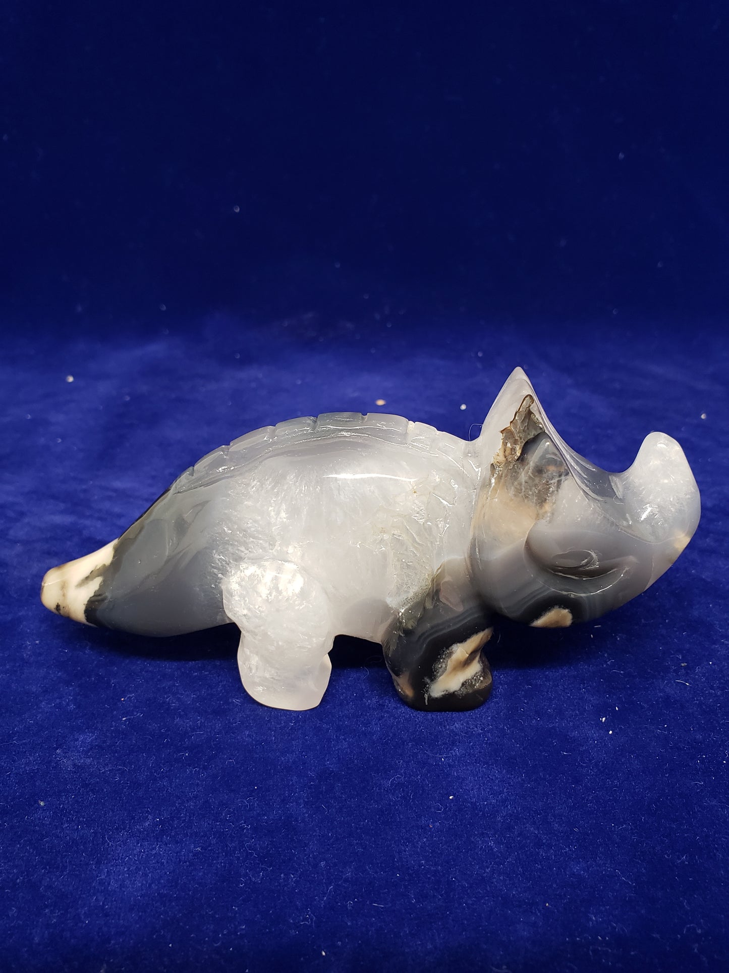 Volcano Agate Rhino Carving