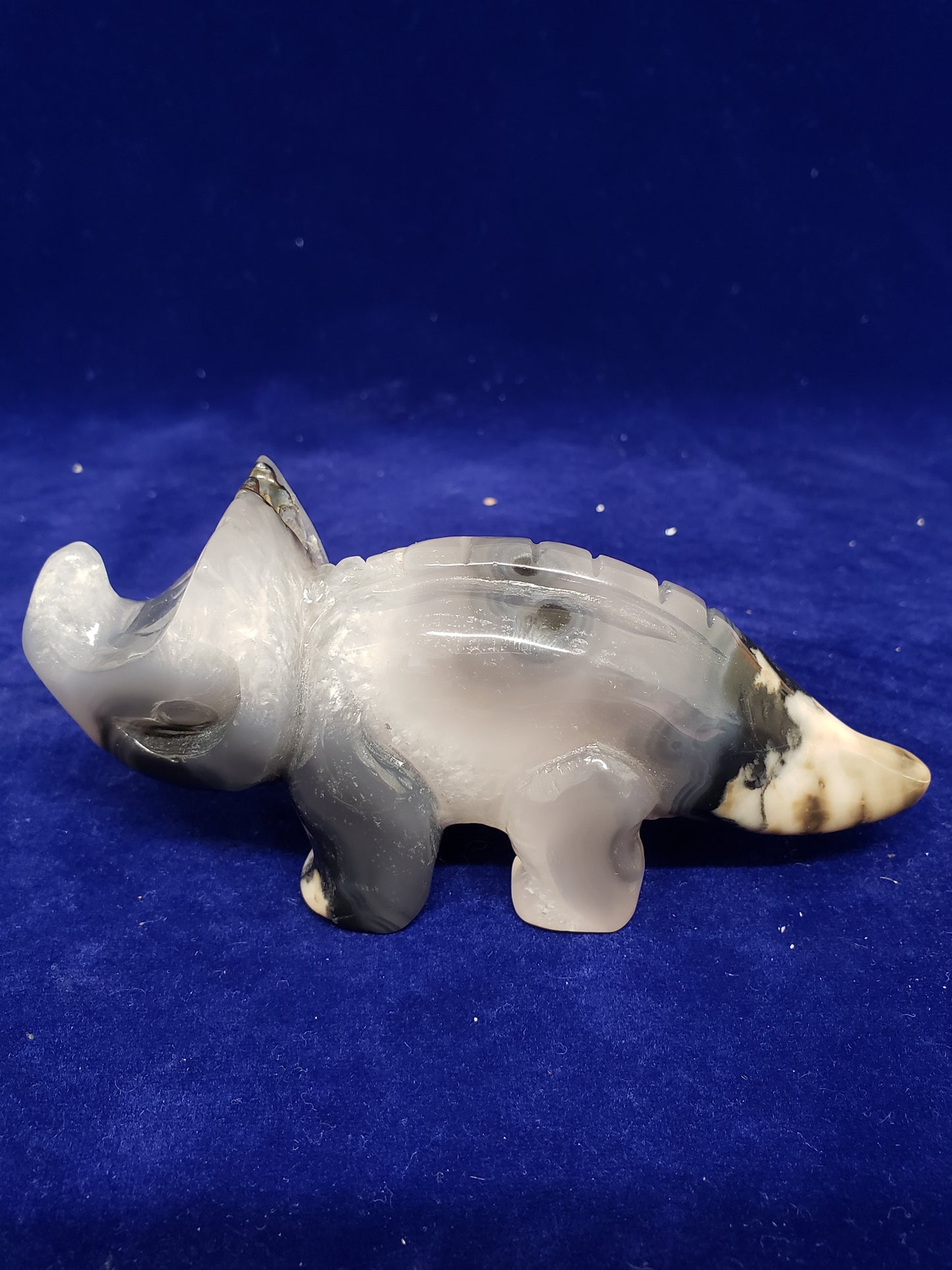 Volcano Agate Rhino Carving