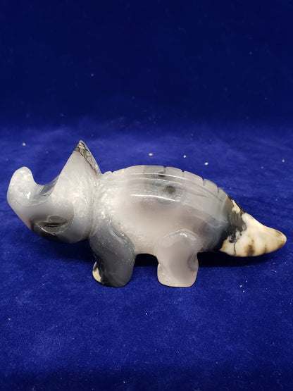 Volcano Agate Rhino Carving