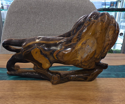 Tiger Eye Lion Carving