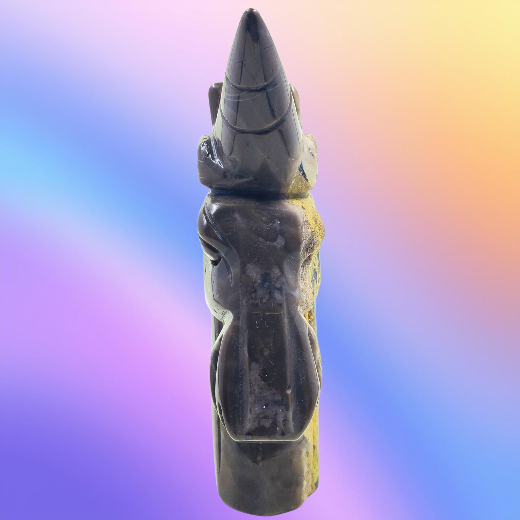Volcano Agate Unicorn Carving