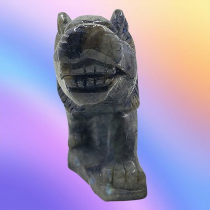Labradorite Tiger Carving