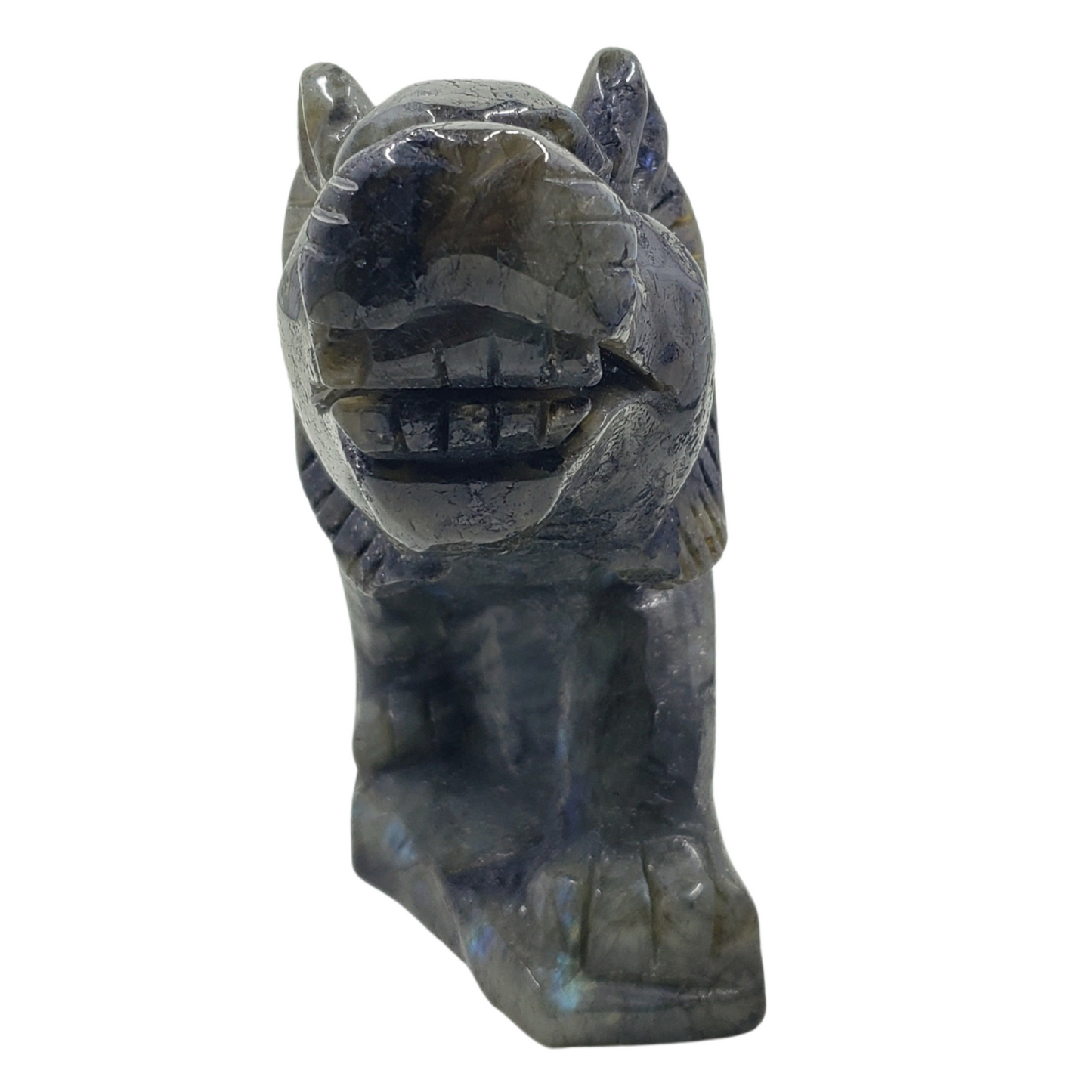 Labradorite Tiger Carving