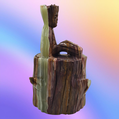 Groot Green Onyx Carving