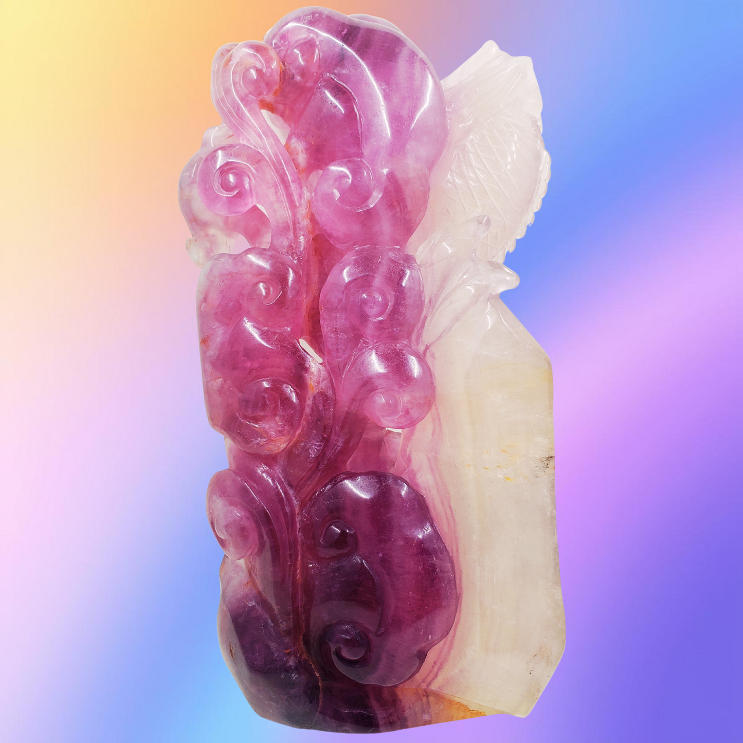 Purple Fluorite Chinese Dragon