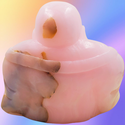 Pink Calcite Buddha Carving