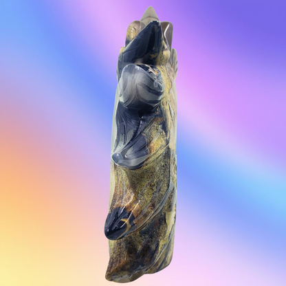 Volcano Agate Unicorn Carving