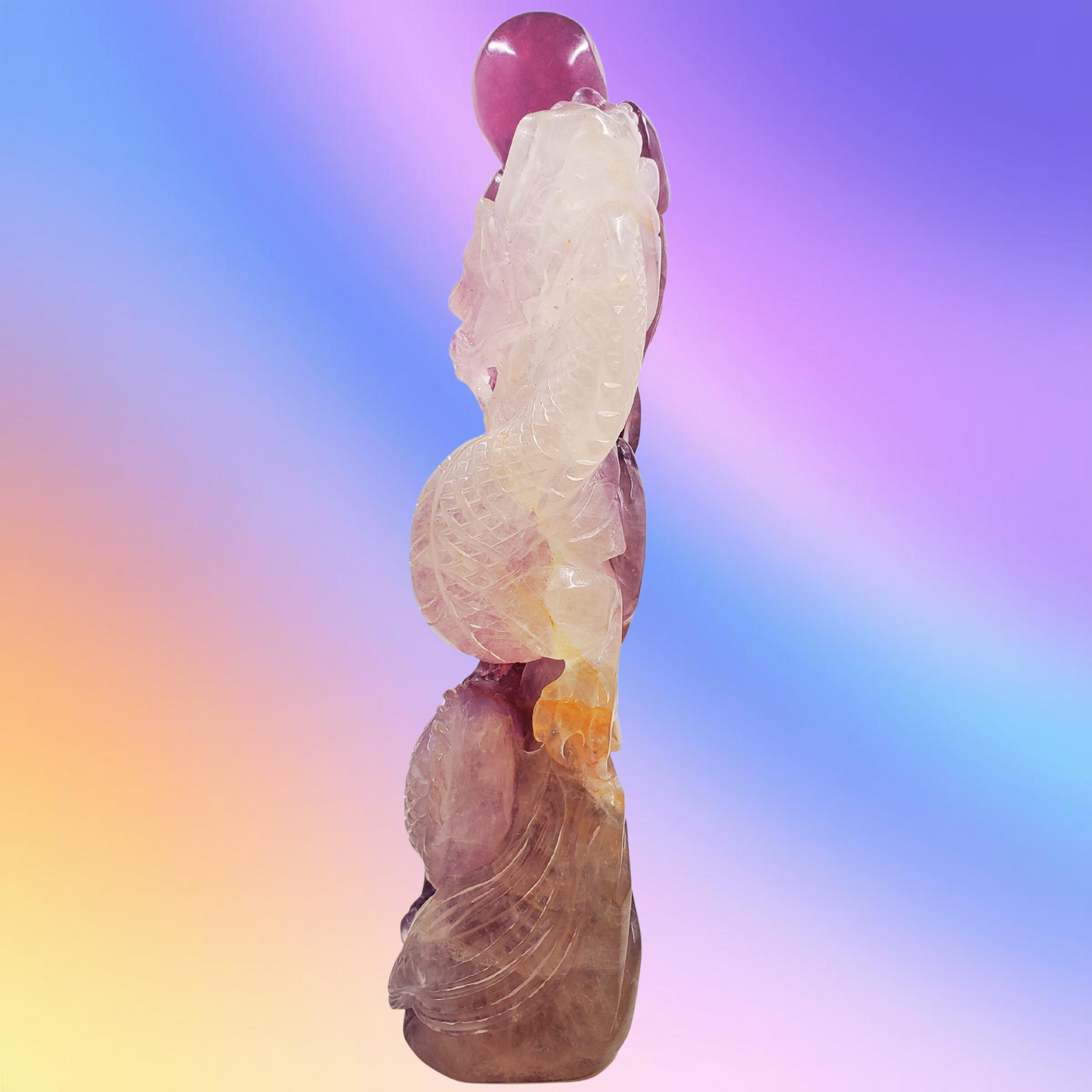 Purple Fluorite Chinese Dragon