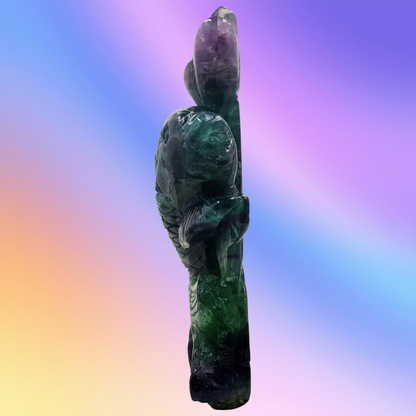 Rainbow Fluorite Fish and Flowers