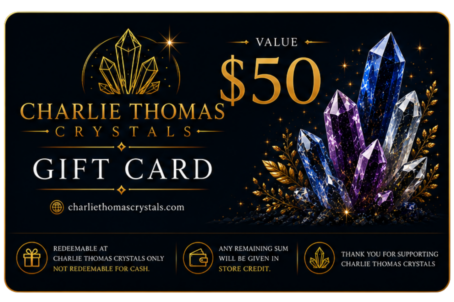 Charlie Thomas Crystals Gift Cards