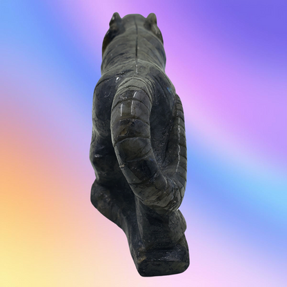 Labradorite Tiger Carving