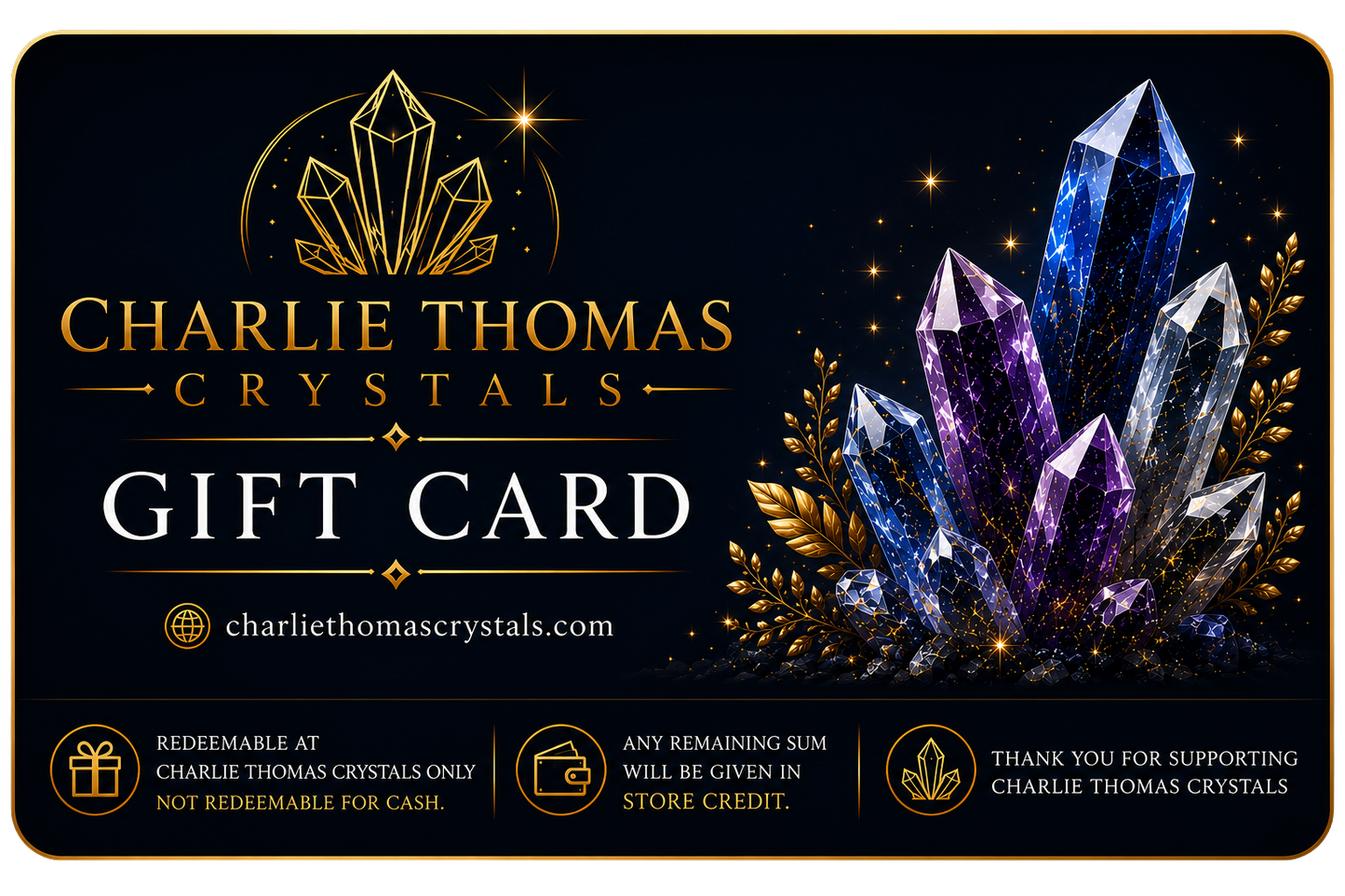 Charlie Thomas Crystals Gift Cards