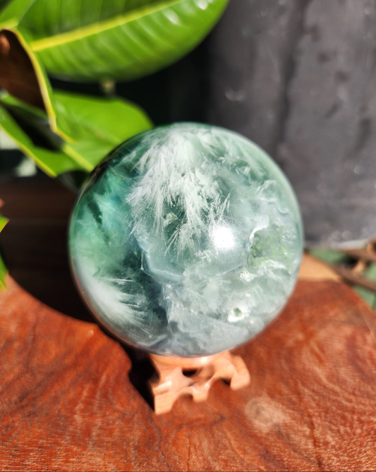 Feather Fluorite Sphere
