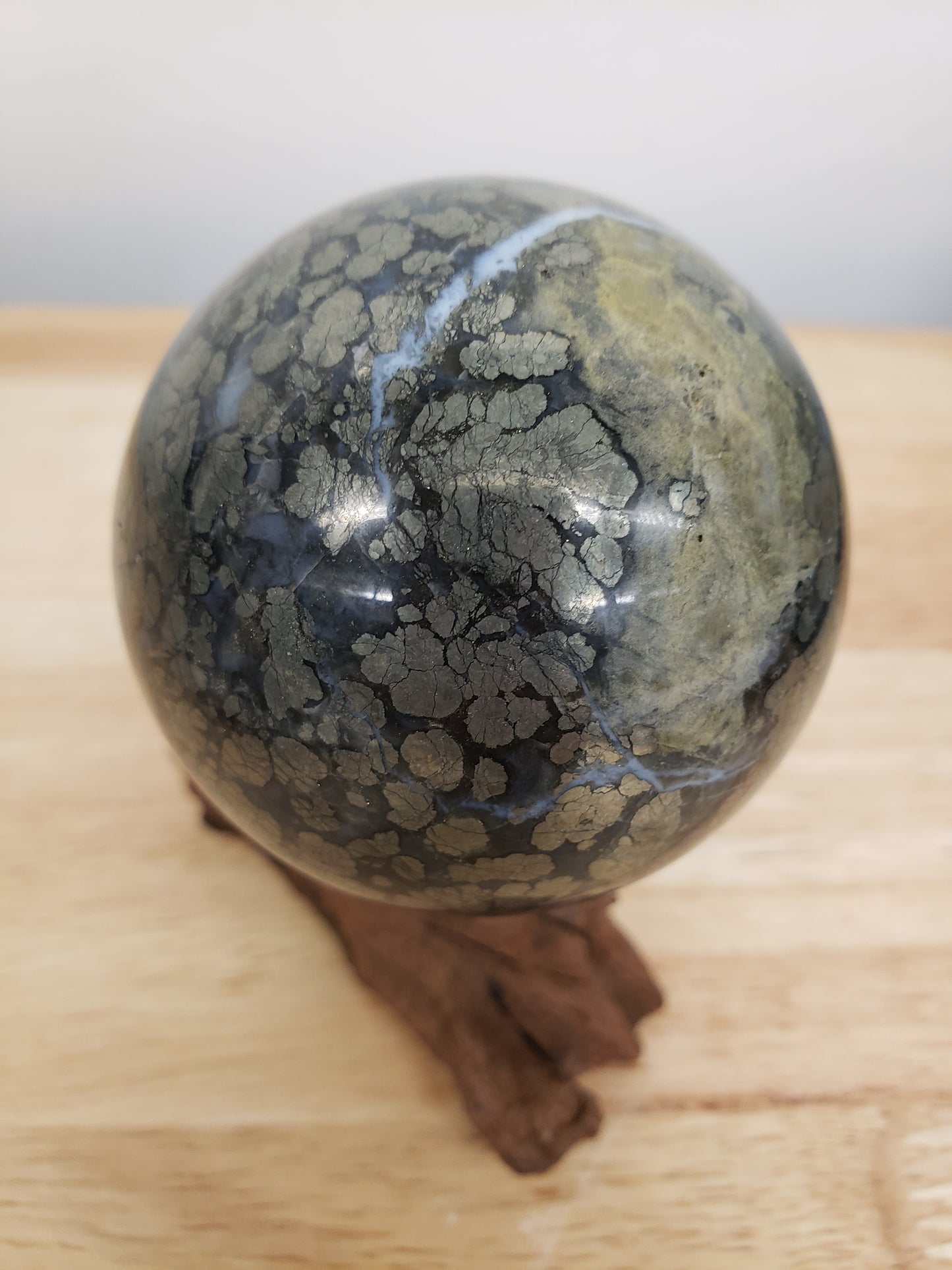 Pyrite in Quartz Spheres