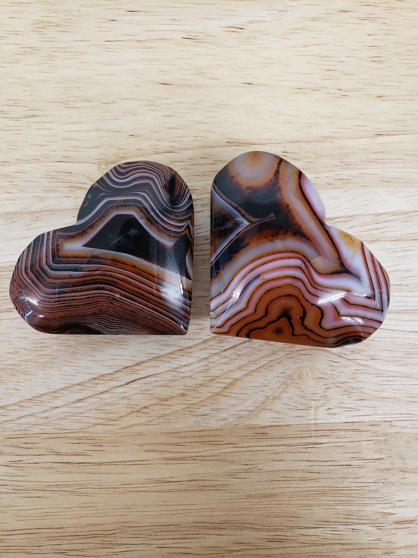 Red Sardonyx Agate Heart Carvings