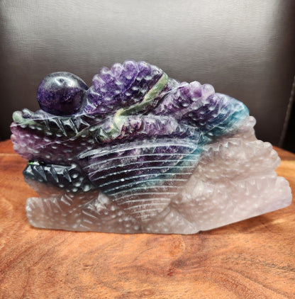 Rainbow Fluorite Sea Creatures Carving