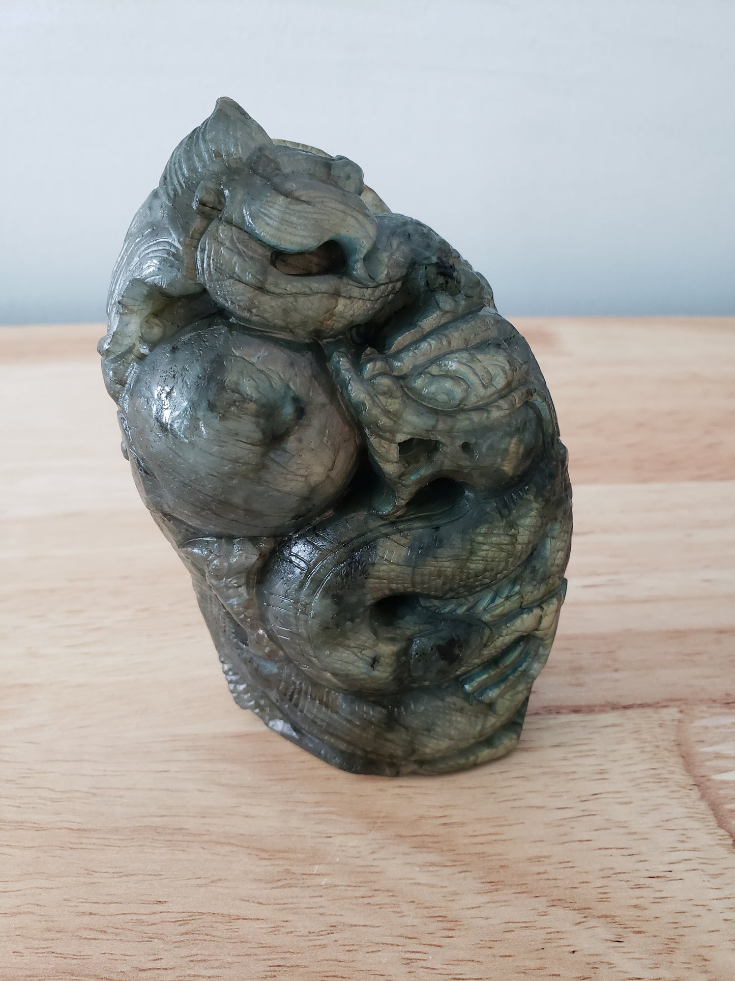 Labradorite Chinese Dragon Free Form Carving