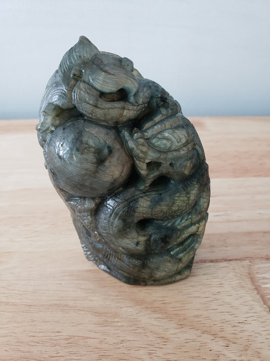 Labradorite Chinese Dragon Free Form Carving
