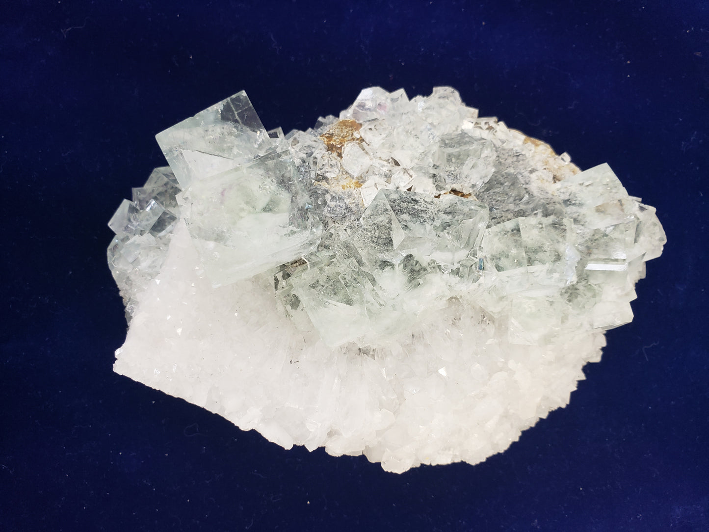 Water Clear Green Fluorite with Quartz Specimen