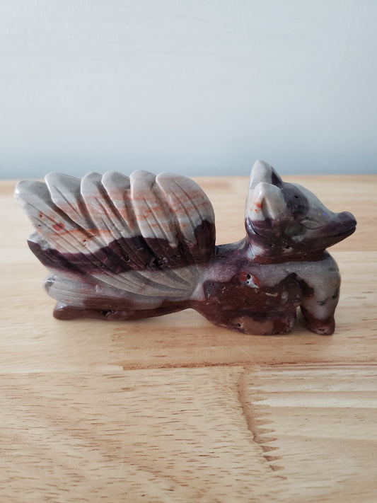 Standing Ninetails Fox Carving
