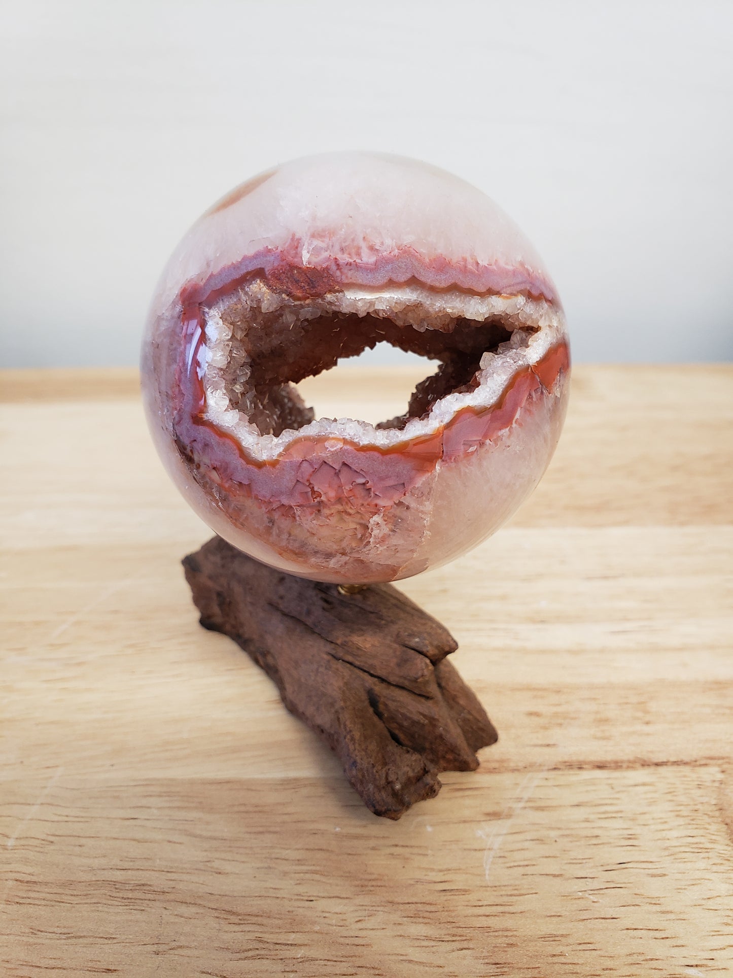 Red Mexican Druzey Agate Sphere