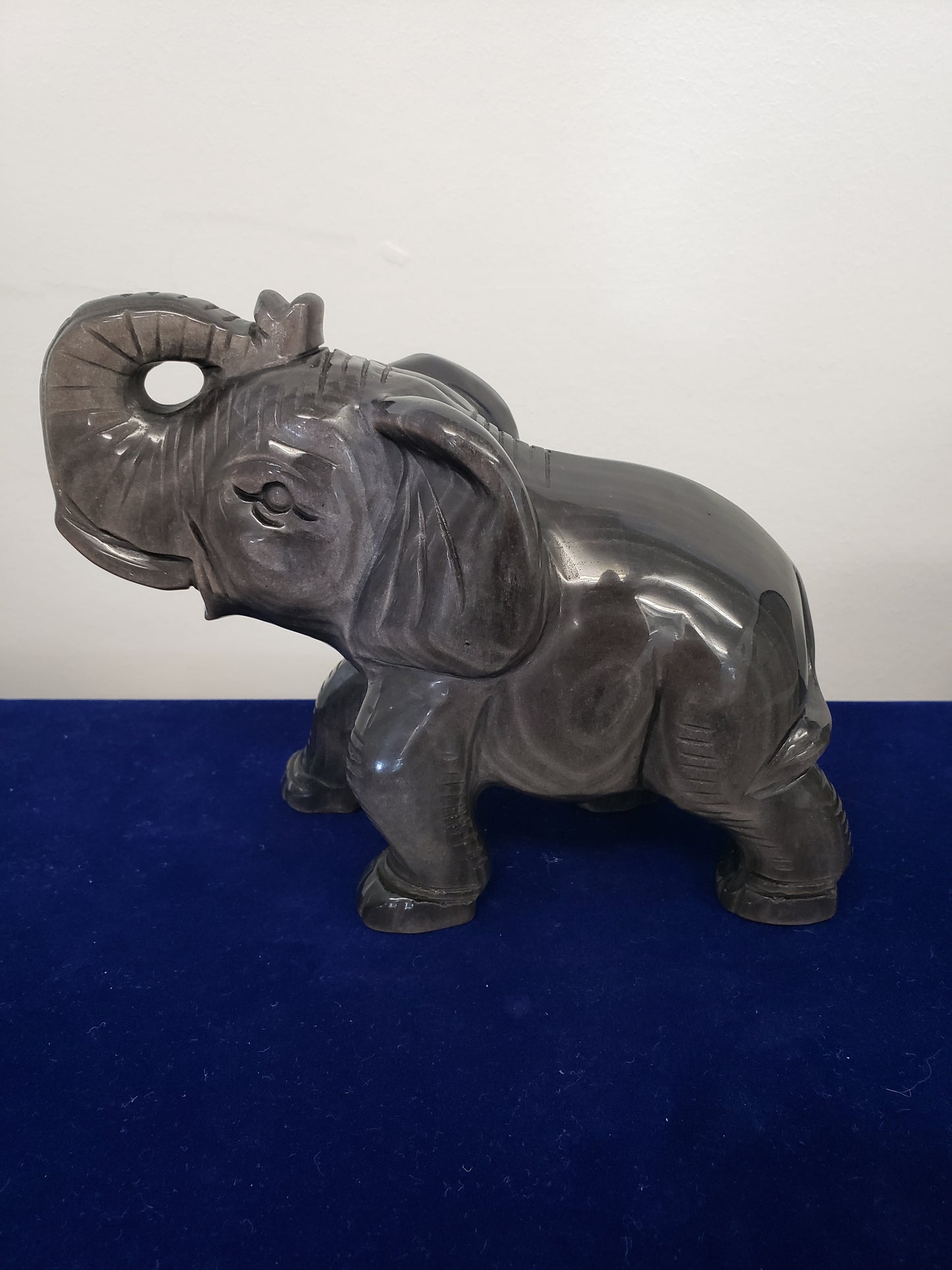 Silver Sheen Obsidian Elephant