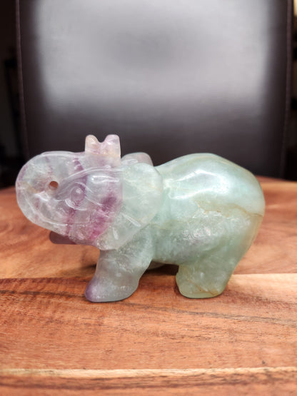 Fluorite Elephant Carving
