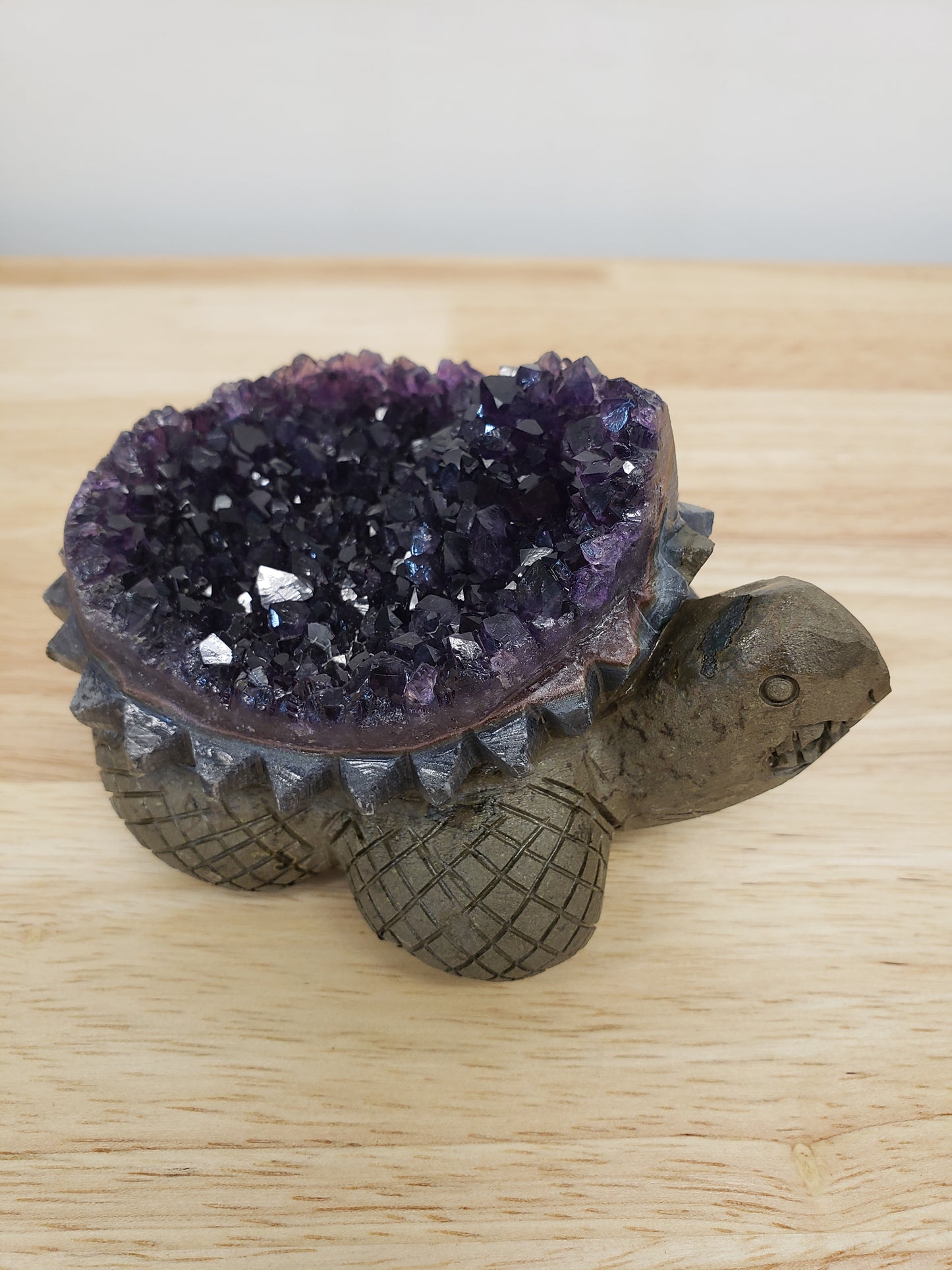 Turtle Amethyst Cluster Carving