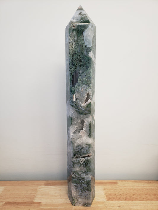 Moss Agate Druzey XXL Tower
