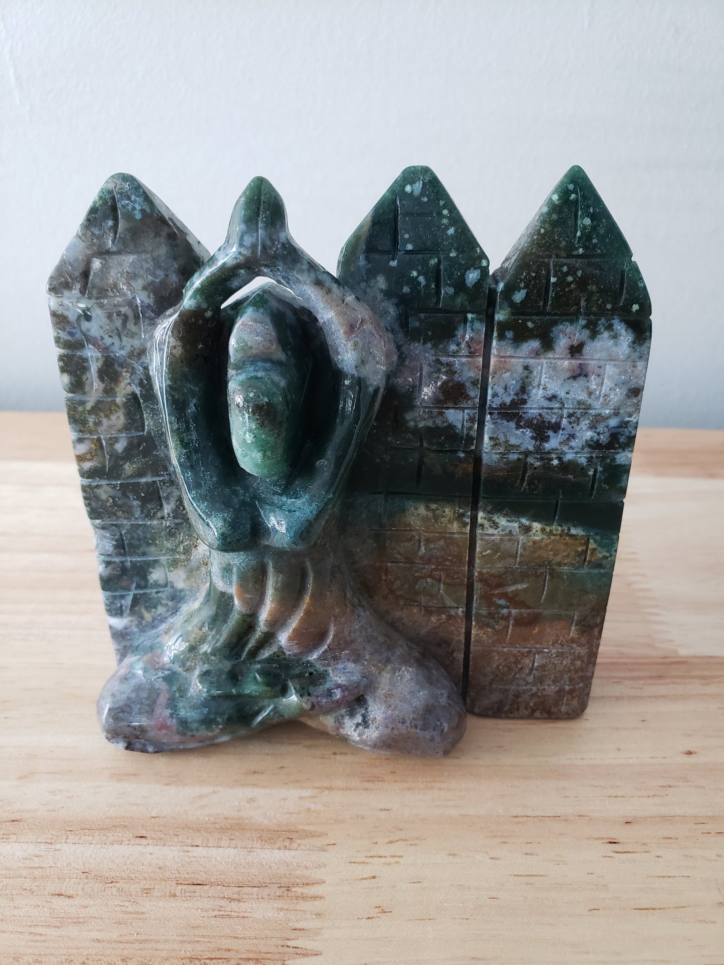 Ocean Jasper Castle Yoga Lady Carving