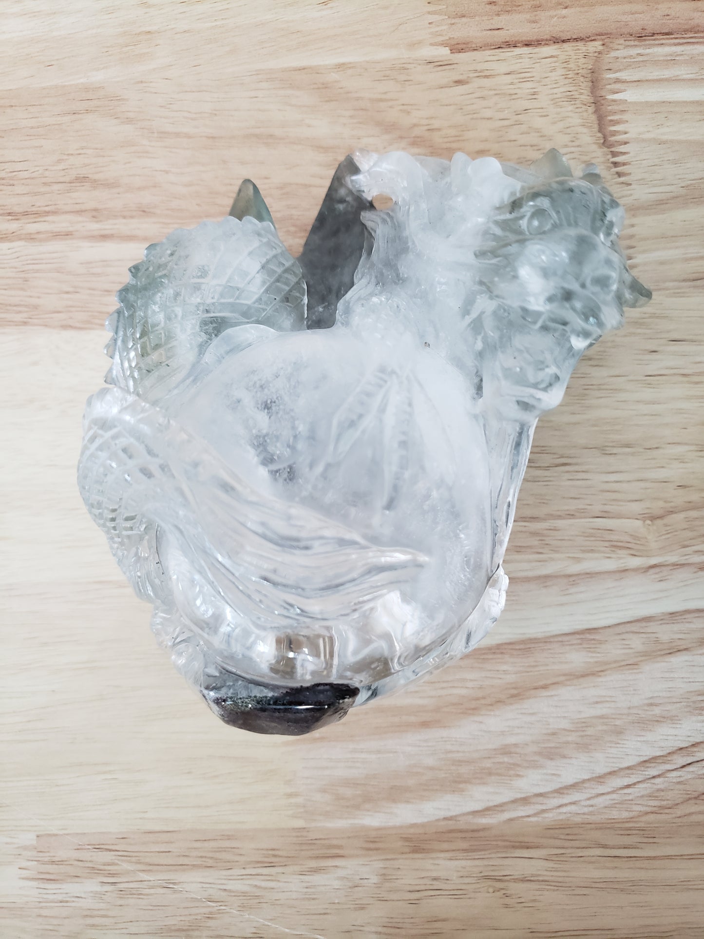 Garden Quartz Dragon Sphere Carving