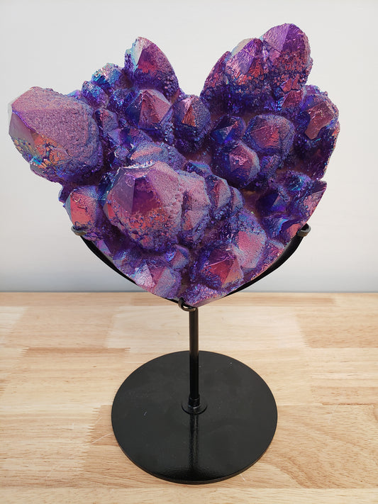 Aura Coated Sphalerite Cluster Heart