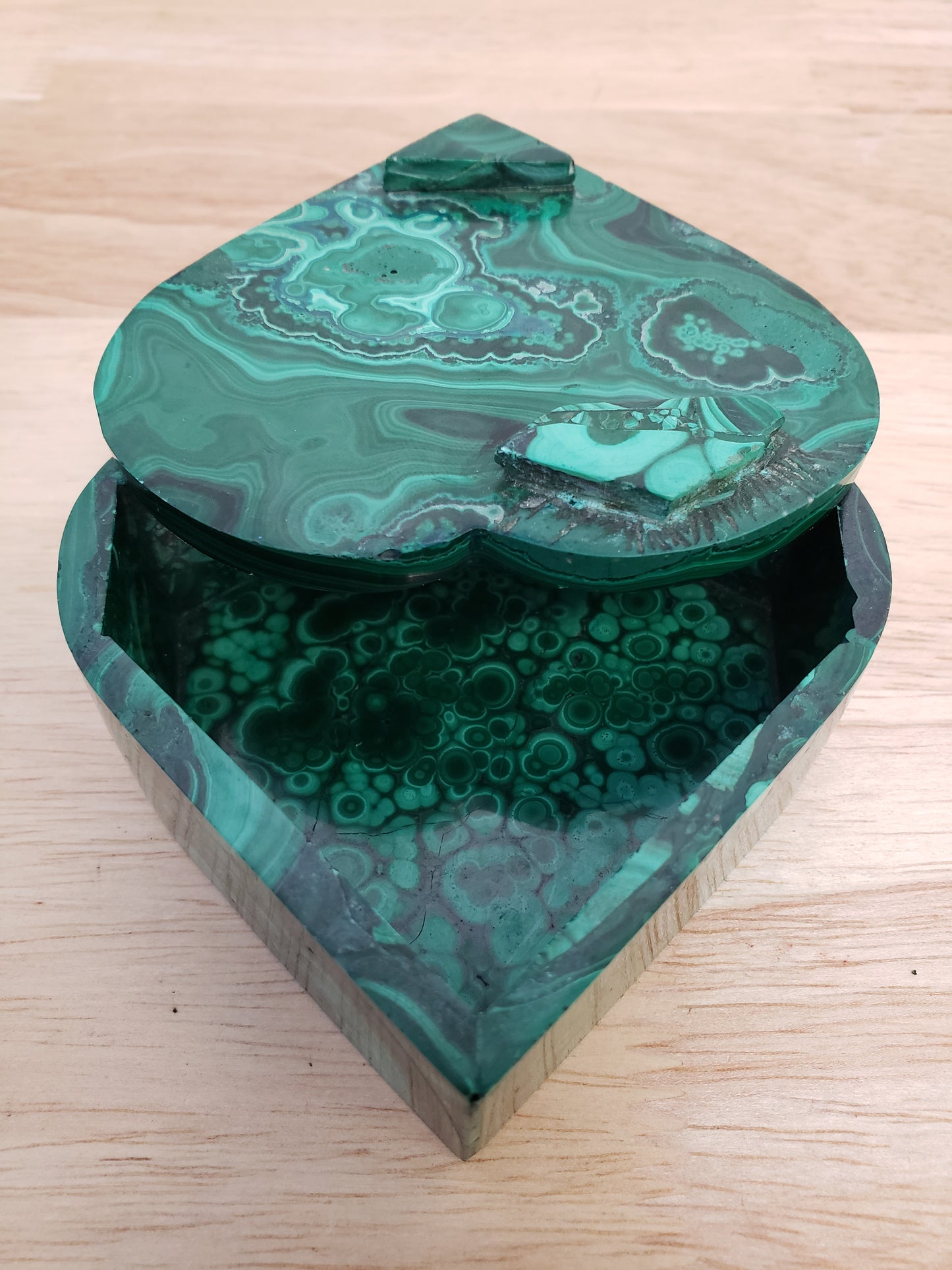 Malachite Jewellery Box Carving