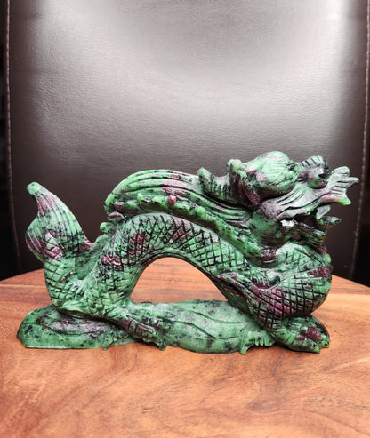 Ruby Zoisite Dragon Carving