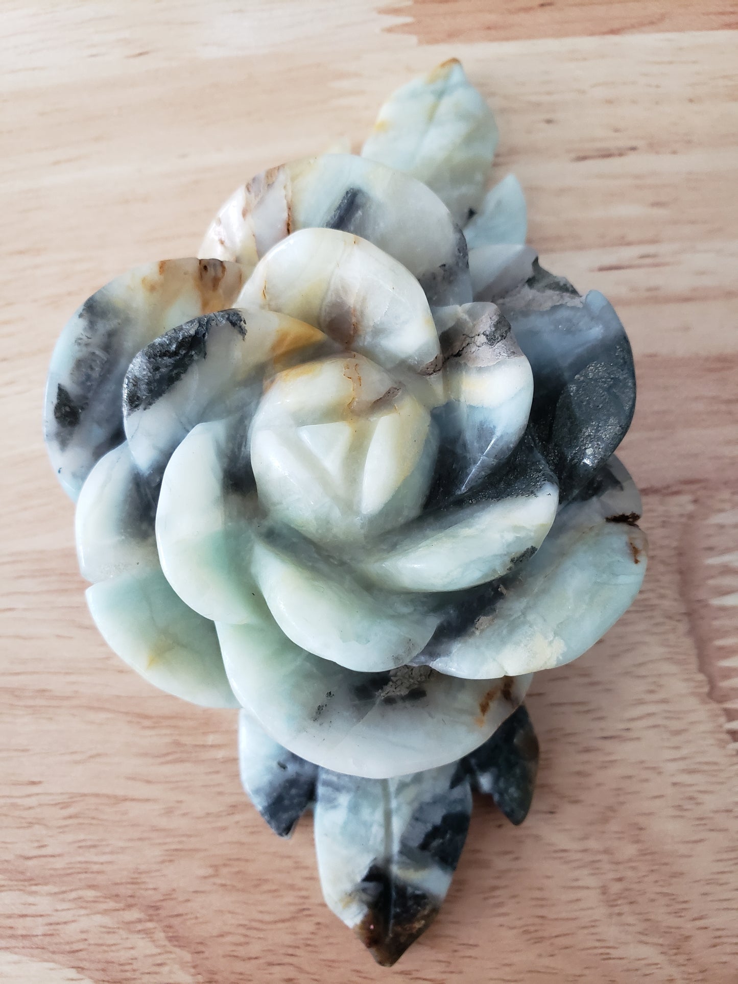 Amazonite Flower Carvings