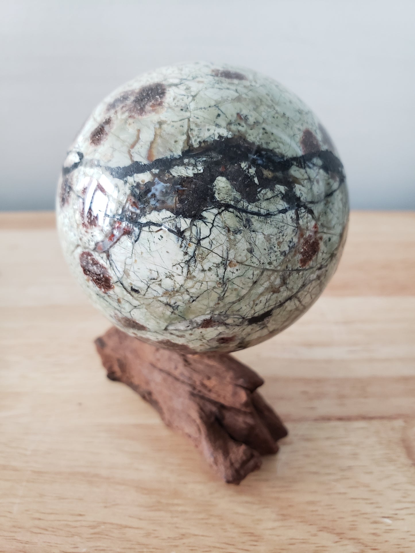 Green Flower Jasper Spheres