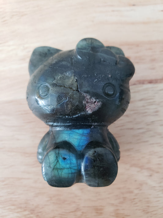Labradorite Hello Kitty Carving
