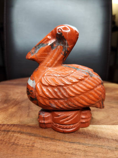 Red Jasper Pelican Carving