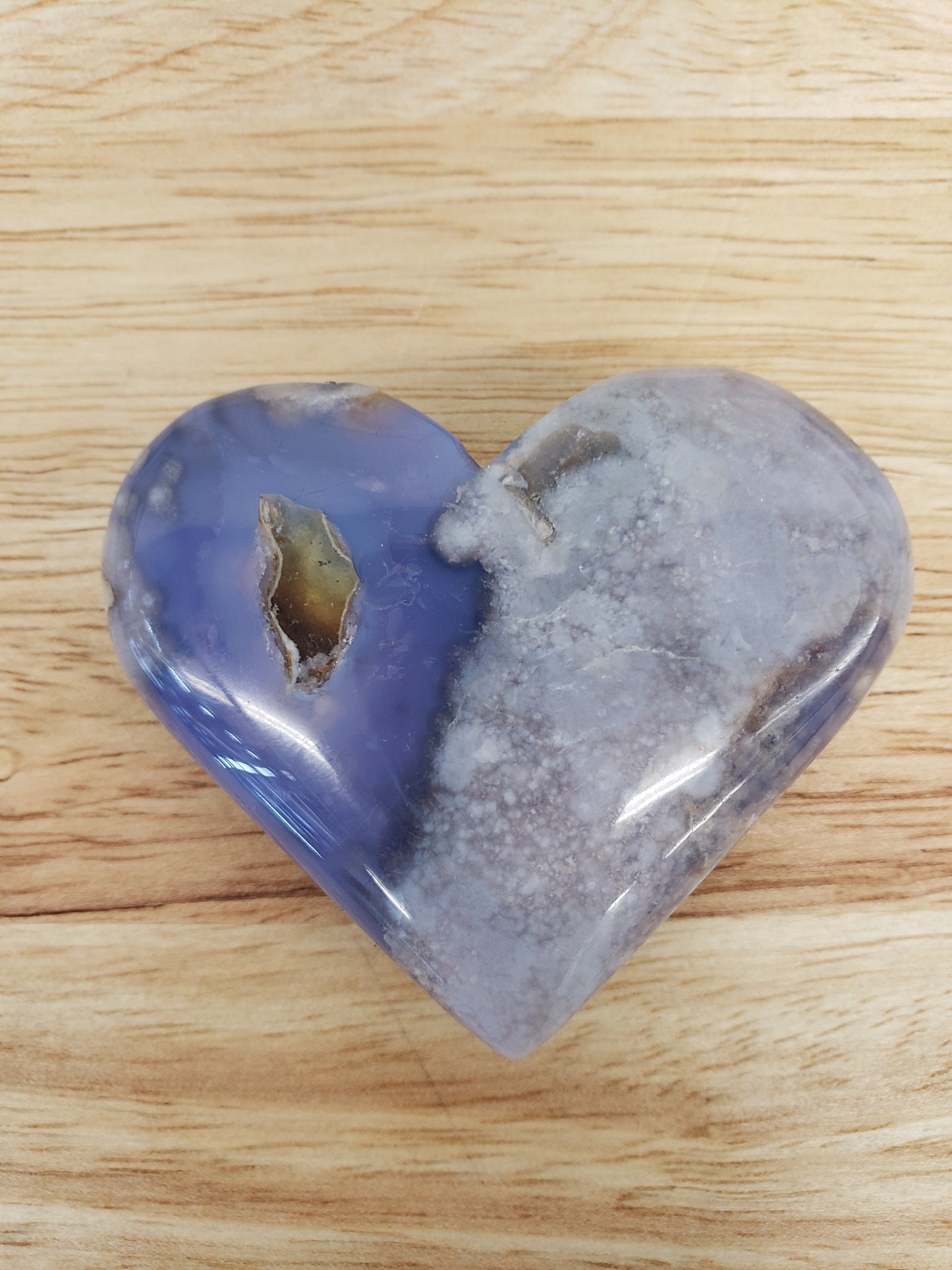 Blue Flower Agate Hearts
