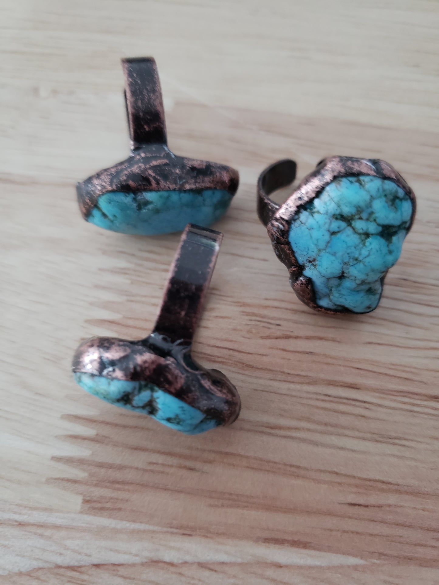 Turquoise Ring on Copper Band