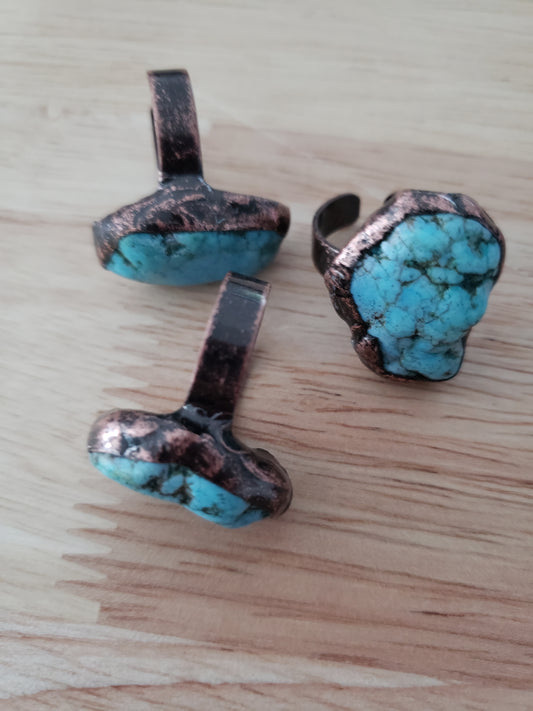 Turquoise Ring on Copper Band